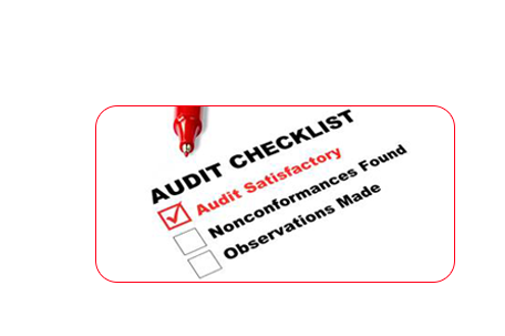 A red marker is pointing to the words audit checklist.